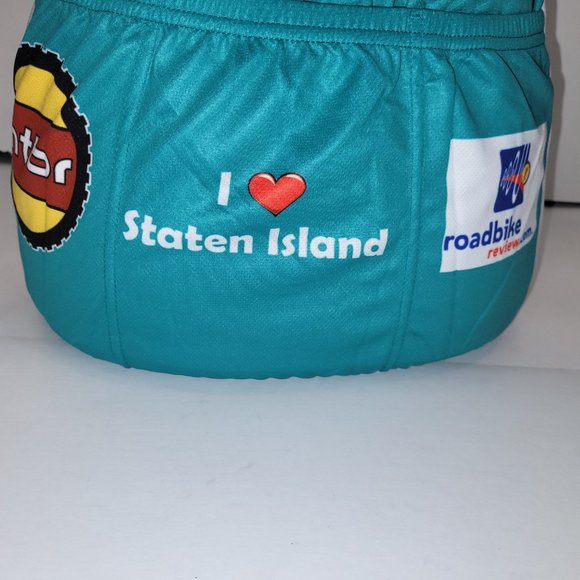 V-Gear Staten Island Cycling Jersey Peace, Love & Pedals Men's Aqua NEW Sizes - Picture 6 of 9